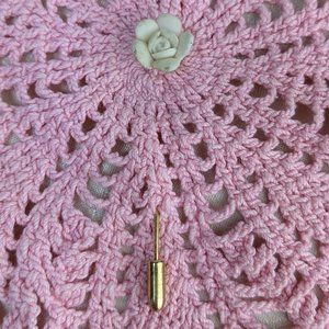 Vintage Flower Lapel Stick Pin Carved White Rose Brooch Gold